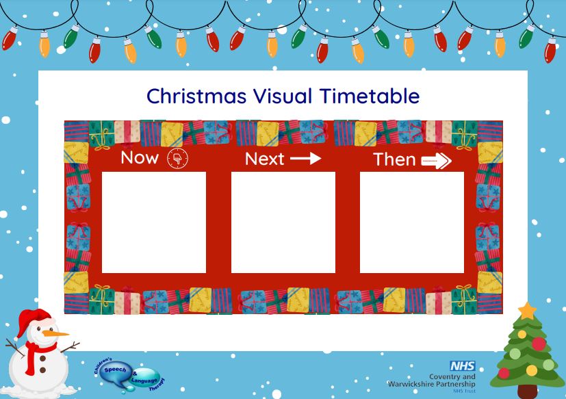 Now & Next Christmas visual timetable