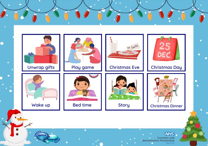 Christmas Day & Eve visual timetable